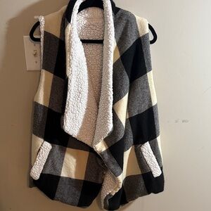 Plaid Sherpa Lined Vest
